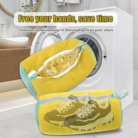 Laundry Bags Shoe Washing Machine Bag with Zipper Soft Fluff Inside Ideal for Sneakers and Casual Shoes